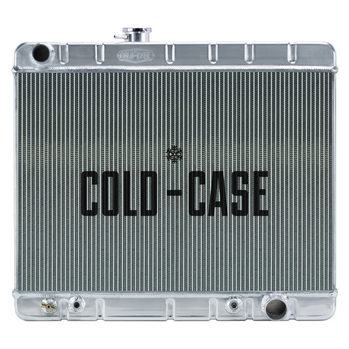 Cold Case Radiators GPG34A Radiator, 25.250 in W x 20.125 in H x 3 in D, Driver Side Inlet, Passenger Side Outlet, Without Air Conditioning, Aluminum, Polished, Automatic, GM A-Body 1966-67, Each