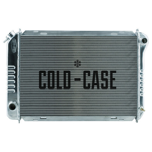 Cold Case Radiators LMM570-1 Radiator, 30.175 in W x 19.700 in H x 3 in D, Passenger Side Inlet, Driver Side Outlet, Aluminum, Polished, Ford Mustang 1987-93, Each