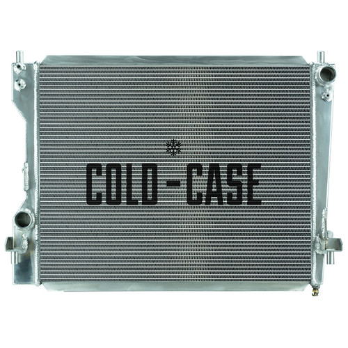 Cold Case Radiators LMM574 Radiator, 29.250 in W x 21.500 in H x 2.750 in D, Passenger Side Inlet, Driver Side Outlet, Aluminum, Polished, Ford Mustang 2005-14, Each