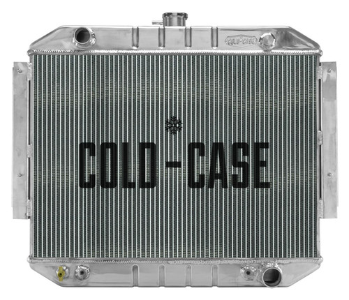 Cold Case Radiators MOT561A Radiator, 30 in W x 24.500 in H x 3 in D, Driver Side Inlet, Passenger Side Outlet, With Air Conditioning, Aluminum, Polished, Dodge Van / Truck 1970-79, Each