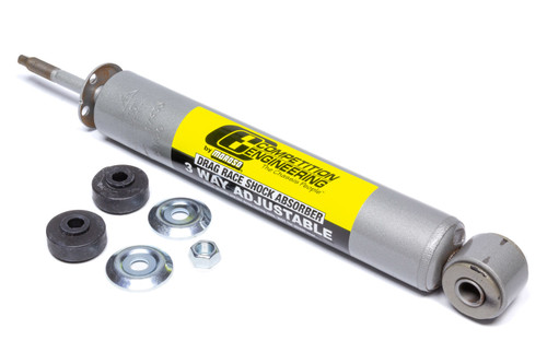 Competition Engineering C2620 Shock, Drag, Monotube, 10.37 in Compressed / 16.84 in Extended, 1.63 in OD, 3 Way Adjustable, Steel, Gray Paint, Front, Each