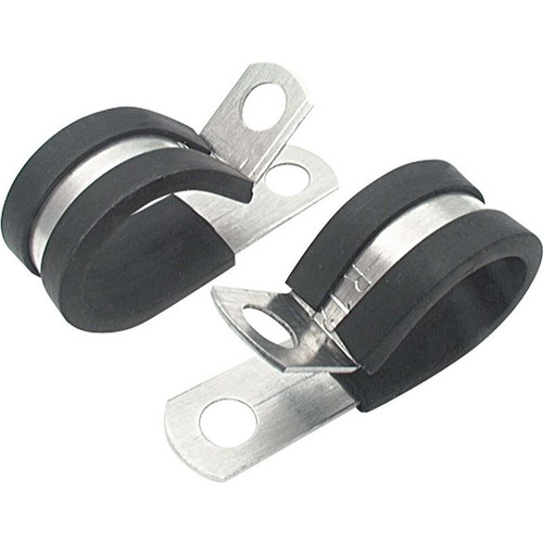 Allstar Performance ALL18303 Line Clamps, 1/2 in. Aluminum, Rubber Lining, 10 Pack