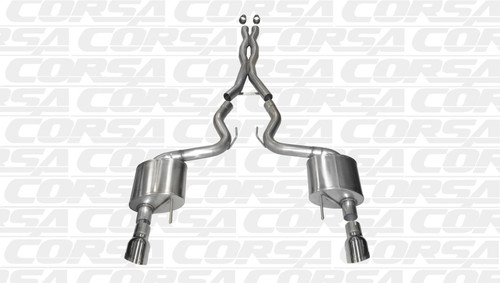 Corsa Performance 14328 Exhaust System, Xtreme, Cat-Back, 3 in Diameter, 4-1/2 in Tips, Stainless, Natural, Ford Mustang 2015-17, Kit