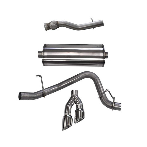 Corsa Performance 14749 Exhaust System, Sport, Cat-Back, 3 in Diameter, Single Side Exit, Dual 4 in Polished Tips, Stainless, Natural, GM Fullsize SUV 2015-19, Kit
