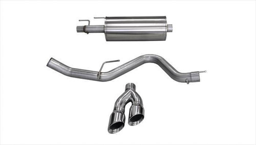 Corsa Performance 14836 Exhaust System, Sport, Cat-Back, 3 in Diameter, Single Side Exit, Dual 4 in Polished Tips, Stainless, Natural, Ford EcoBoost Series, Ford Fullsize Truck 2015-20, Kit