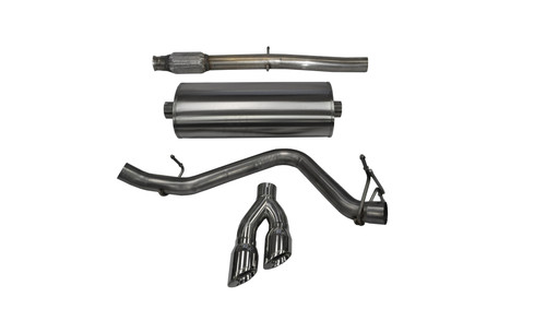 Corsa Performance 14848 Exhaust System, Touring, Cat-Back, 3 in Diameter, Single Side Exit, Dual 4 in Polished Tips, Stainless, Natural, GM LS-Series, GM Fullsize Truck 2014-19, Kit