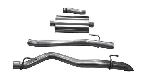 Corsa Performance 21061 Exhaust System, Sport, Cat-Back, 3 in Diameter, Single Side Exit, Turn Down Tip, Stainless, Natural, Jeep Gladiator 2020-21, Kit