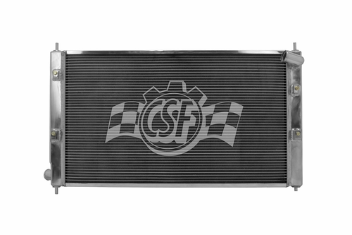 Csf Cooling 7019 Radiator, 27-1/2 in W x 2-1/16 in D, Single Pass, Passenger Side Inlet, Driver Side Outlet, Aluminum, Polished, Mitsubishi Lancer 2008-15, Each