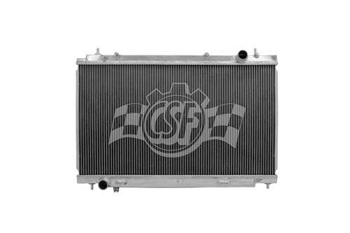 Csf Cooling 7022 Radiator, 29-1/2 in W x 1-5/8 in D, Single Pass, Passenger Side Inlet, Driver Side Outlet, Aluminum, Polished, Nissan 350Z 2007-08, Each