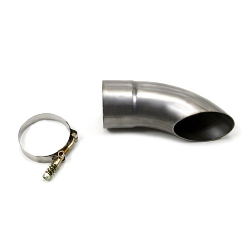 Dougs Headers DEC250ATD Exhaust Cut-Out Tip, Clamp-On, Turn-Down, 2-1/2 in Pipe Diameter, Stainless, Natural, Each