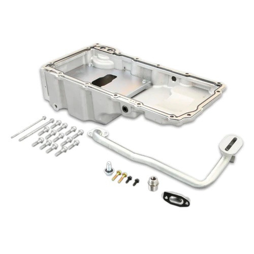 Dougs Headers SKOP100 Engine Oil Pan, Rear Sump, 6.1 qt, Baffle / Gasket / Hardware / Pick-Up Tube, Aluminum, Natural, GM LS-Series, Each