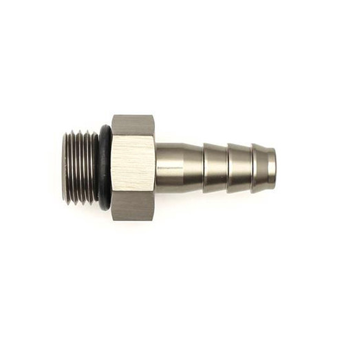 Deatschwerks 6-02-0502 Fitting, Adapter, Straight, 6 AN O-Ring Male to 5/16 in Hose Barb, Aluminum, Titanium Anodized, Each