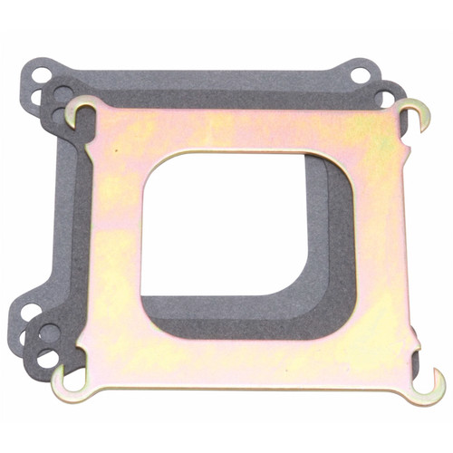 Edelbrock 2732 Carburetor Adapter, 3/32 in Thick, Open, Square Bore to Spread Bore, Gasket, Steel, Cadmium, Each