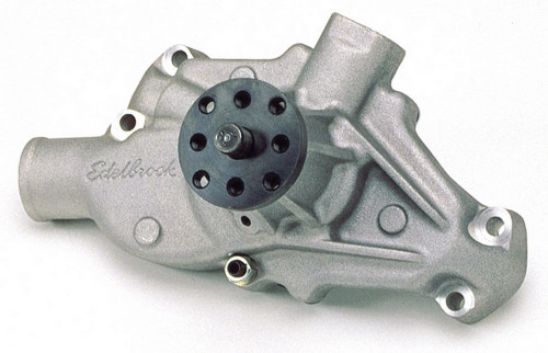 Edelbrock 8810 Water Pump, Mechanical, Victor Series, 5/8 in Pilot, Short Design, Aluminum, Natural, Small Block Chevy, Each