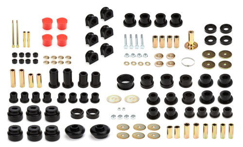 Energy Suspension 3.18136G Bushing Kit, Hyper-Flex System, Body Mount / Suspension Bushings / Differential Bushings / Rack and Pinion Bushings / Hardware Included, Polyurethane, Black, 4WD, GM Fullsize Truck 2007-13, Kit