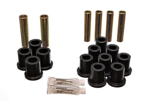 Energy Suspension 4.2103G Leaf Spring Bushing Kit, Hyper-Flex, Rear, Polyurethane / Steel, Black / Cadmium, Ford Fullsize SUV / Truck 1973-79, Kit