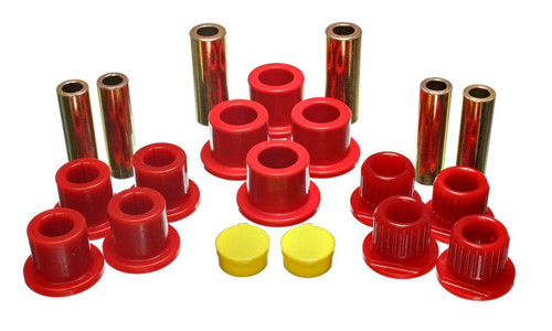 Energy Suspension 4.2149R Leaf Spring Bushing Kit, Hyper-Flex, Rear, Polyurethane / Steel, Red / Cadmium, GM Fullsize SUV 2000-03, Kit