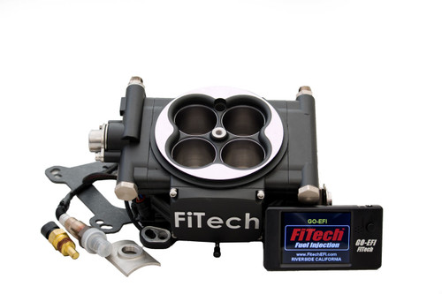 Fitech Fuel Injection 30002 Fuel Injection, Go EFI 4, Throttle Body, Square Bore, 80 lb/hr Injectors, Aluminum, Black Powder Coat, Universal, Kit