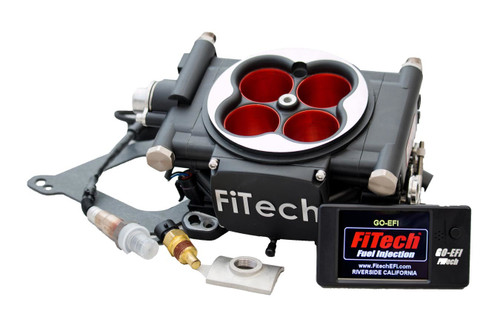 Fitech Fuel Injection 30004 Fuel Injection, Go EFI 4 Power Adder, Throttle Body, Square Bore, 80 lb/hr Injectors, Nitrous Control, Aluminum, Black Powder Coat, Universal, Kit