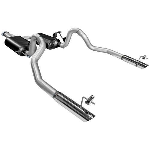 Flowmaster 17275 Exhaust System, Force II, Cat-Back, 2-1/2 in Diameter, Dual Rear Exit, 3 in Polished Tips, Steel, Aluminized, Ford Mustang 1999-2004, Kit