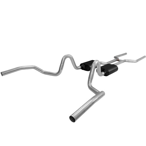 Flowmaster 817409 Exhaust System, American Thunder, Header-Back, 2-1/2 in Tailpipe, Stainless, Natural, GM A-Body 1968-72, Kit