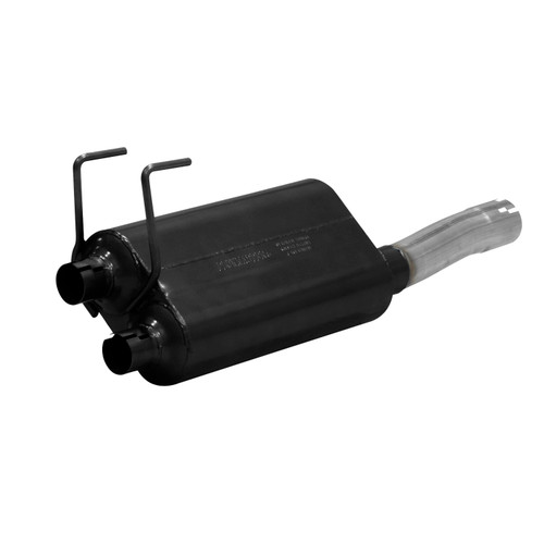 Flowmaster 817568 Muffler, 50 Series, 3 in Offset Inlet, Dual 2-1/4 in Outlets, 18 x 9-3/4 x 4 in Oval Body, Stainless, Gray, Dodge Ram Fullsize Truck 2009-16, Each