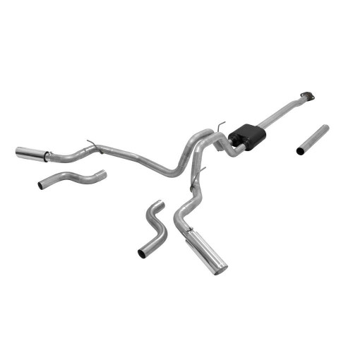 Flowmaster 817725 Exhaust System, American Thunder, Cat-Back, 2-1/2 in Tailpipe, 3-1/2 in Tips, Stainless, Natural, Ford Fullsize Truck 2015-20, Kit