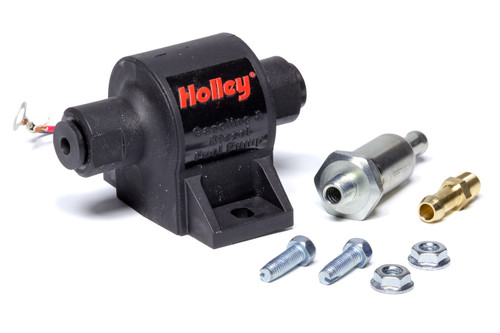 Holley 12-425 Fuel Pump, Mighty Mite, Electric, 25 gph Free Flow, 1/8 in NPT Female Inlet / Outlet, Black, Diesel / E85 / Gas, Each