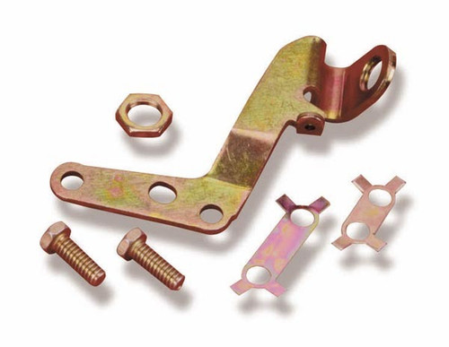 Holley 20-72 Carb Solenoid Bracket, Dashpot, Steel, Cadmium, Holley 4010 / 4011 / 4150 / 4160 Carburetors, Kit