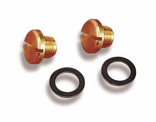 Holley 26-85 Fuel Bowl Plug, Brass, Natural, Holley Quick Change Jet Bowls, Pair