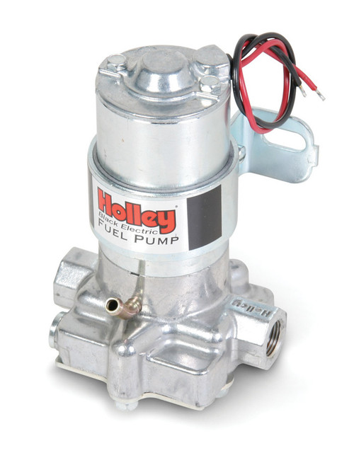 Holley 712-815-1 Fuel Pump, Marine Black, Electric, In-Line, 120 gph at 9 psi, 3/8 in NPT Female Inlet / Outlet, Silver, Gas, Each