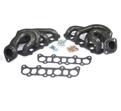 Jba Performance Exhaust 1683SJT Headers, Cat4ward, Shorty Style, 1-3/4 in Primary, 2-1/2 in Collector, Stainless, Titanium Metallic Ceramic, 5.0 L, Coyote, Ford Fullsize Truck 2011-17, Pair