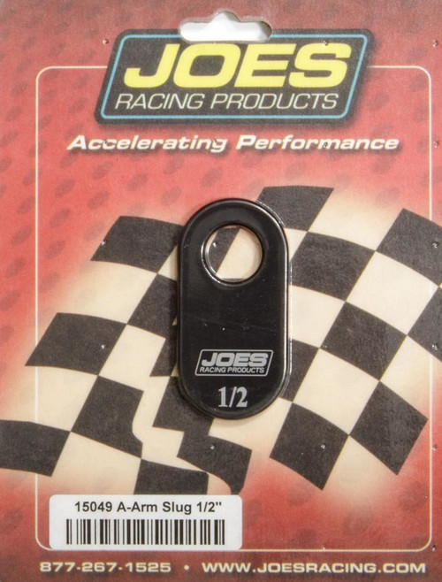 Joes Racing Products 15049 Control Arm Caster Slug, 1/2 in ID Hole, 1/2 Offset, Aluminum, Black Anodized, Joes Slotted Upper Control Arms, Each