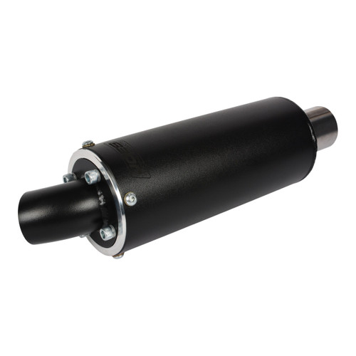 Joes Racing Products 22801 Muffler, Spec Muffler, 2 in Inlet, 1-3/4 in Outlet, 10 in Long, Steel, Black Paint, Each