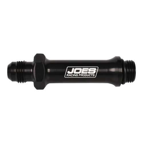 Joes Racing Products 42050-B Fitting, Adapter, Straight, 6 AN Male O-Ring to 6 AN Male, 3 in Long, Aluminum, Black Anodized, Each