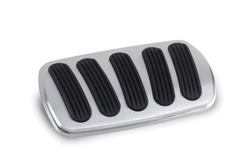Lokar BAG-6131 Pedal Pad, Curved, Brake, Rubber Pads, Billet Aluminum, Brushed, Automatic, GM X-Body 1962-67, Each