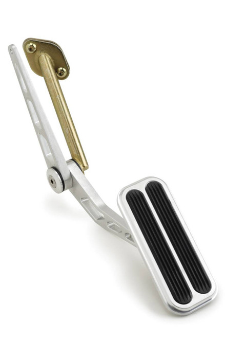 Lokar BAG-6142 Pedal Assembly, Gas, Firewall Mount, Rubber Pads, Aluminum, Brushed, GM X-Body 1968-72, Each