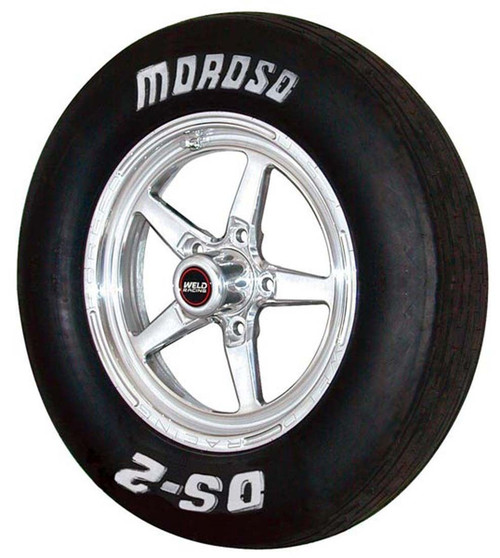 Moroso 17025 Tire, Drag Front, DS2, 25.0 x 4.5-15, Bias Ply, 4 Ply Nylon, White Lettering, Each