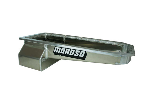 Moroso 21165 Engine Oil Pan, Rear Sump, 5 qt, 6-1/4 in Deep, Aluminum, Natural, Mopar Gen III Hemi, Hellcat, Dodge Challenger 2017-21, Each