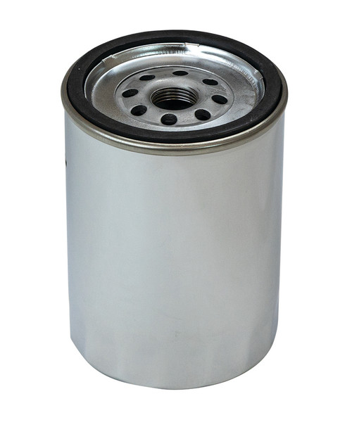 Moroso 22320 Oil Filter, Canister, Screw-On, 5.250 in Tall, 13/16-16 in Thread, Steel, Chrome, Chevy Long Type, Each