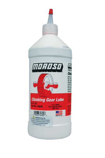 Moroso 34800 Gear Oil, Climbing, 90W, Clinging Agents, Limited Slip Additive, Conventional, 1 qt Bottle, Each