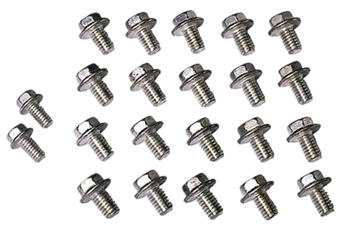 Moroso 38550 Oil Pan Bolt Kit, Self Locking, Hex Head, Grade 8, Steel, Zinc Plated, Small Block Chevy / Oldsmobile V8, Kit