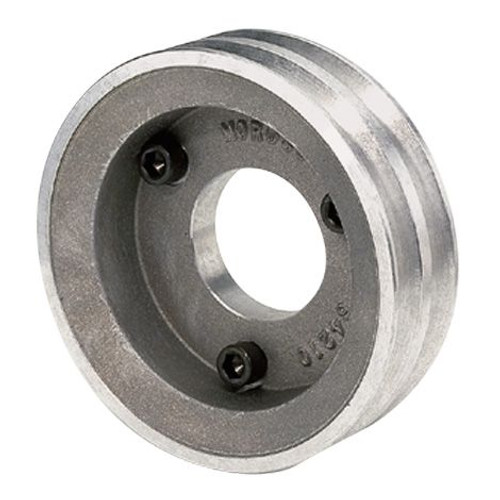 Moroso 64210 Crankshaft Pulley, V-Belt, 2 Groove, 5.375 in Diameter, Aluminum, Natural, Short Water Pump, Big Block Chevy, Each