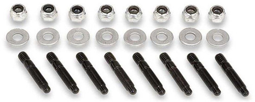 Moroso 68830 Valve Cover Fastener, Stud, 1/4-20 in Thread, 1.500 in Long, Hex Nuts, Steel, Zinc Oxide, Set of 8
