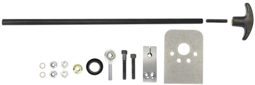 Moroso 74105 Battery Disconnect Linkage, Push / Pull, Requires Rotary Switch, 18 in Long T-Handle Rod, Bracket / Hardware Included, Aluminum, Black Anodized, Kit