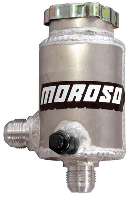Moroso 85471 Air-Oil Separator, 3.125 in Diameter, 6 in Tall, 12 AN Male Inlet / Outlet, 6 AN Male Drain, Aluminum, Natural, Universal, Each