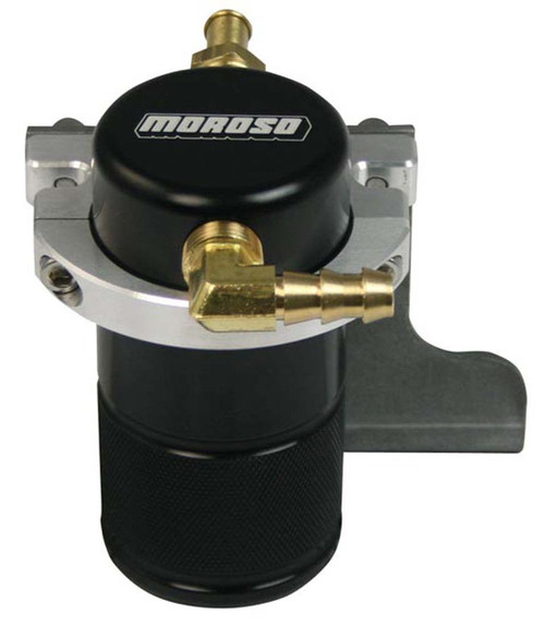 Moroso 85635 Air-Oil Separator, 2.125 in Diameter, 4.5 in Tall, 3/8 in NPT Female Inlet / Outlet, Aluminum, Black Anodized, Edelbrock Supercharged, SS, Chevy Camaro 2010-14, Kit