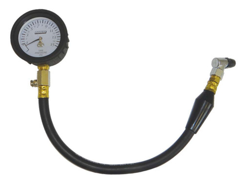 Moroso 89592 Tire Pressure Gauge, 0-15 psi, Analog, 2-1/4 in Diameter, White Face, 1/2 lb Increments, Each