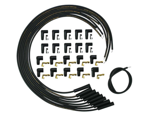Moroso 9880M Spark Plug Wire Set, Mag-Tune, Spiral Core, 8.0 mm, Black, 90 Degree Plug Boots, HEI / Socket Style, Universal 8-Cylinder, Kit