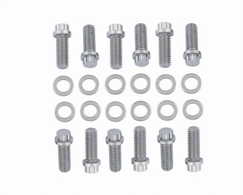 Mr. Gasket 5003 Intake Manifold Bolt Kit, 12 Point Head, Steel, Chrome, Small Block Chevy, Kit